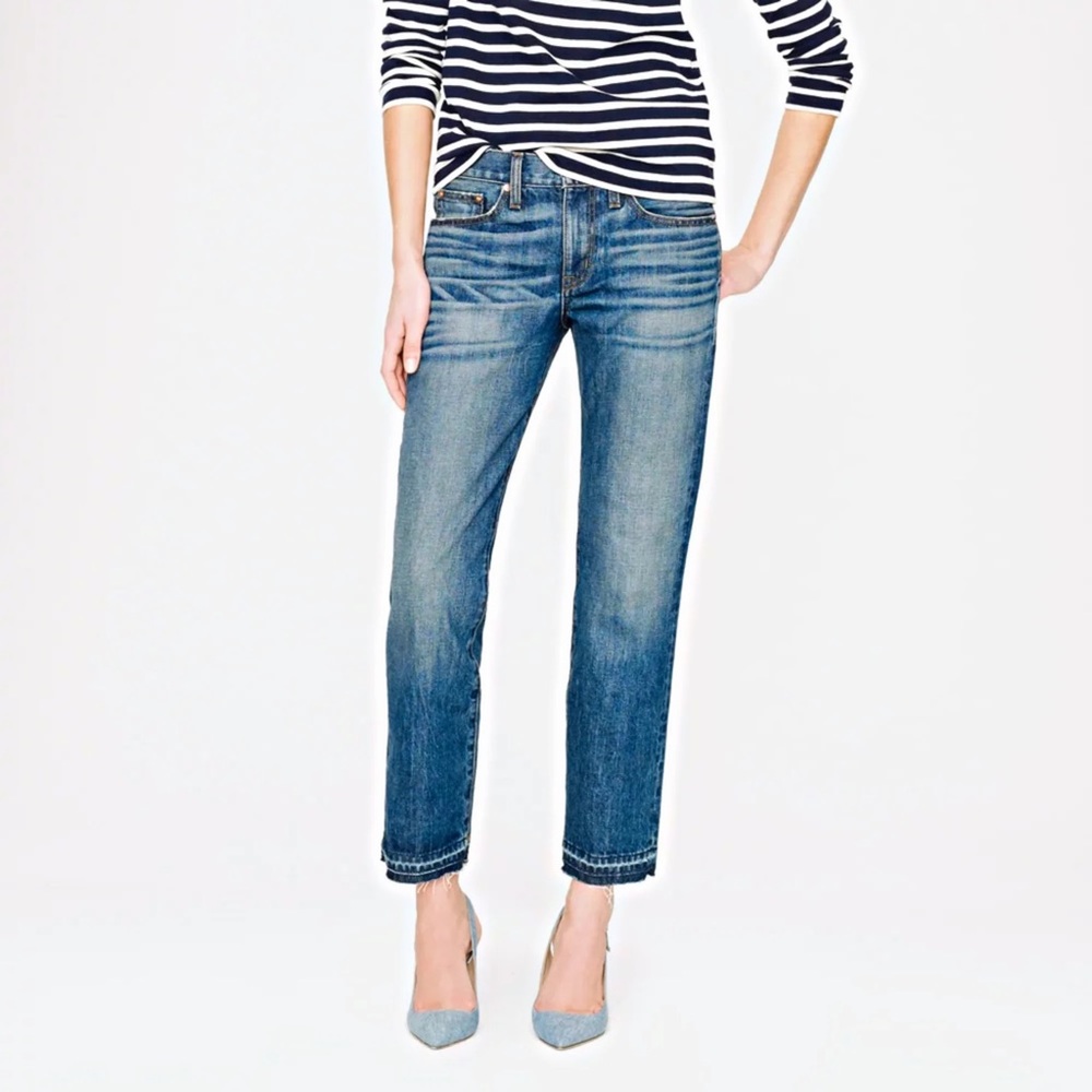 J Crew Point Sur Vintage Cropped Frayed Ankle Jean In Griffin Wash Size 29